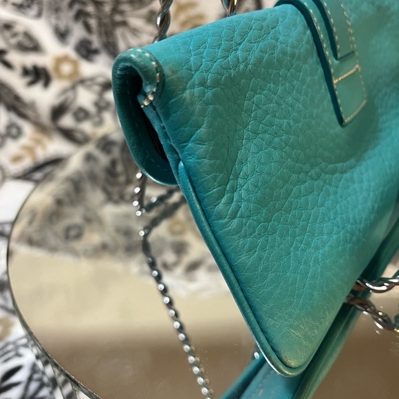 Coach Women’s Leather Buckle Flap Wristlet, Blue - Picture 11 of 16